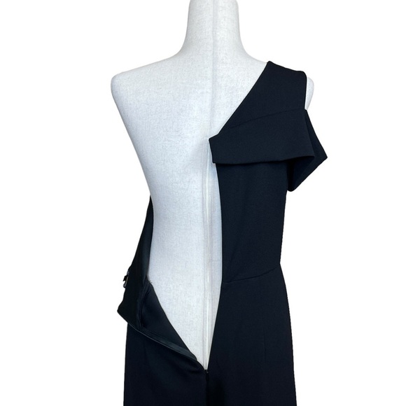 Marina One Shoulder Asymmetric Jumpsuit? Black Size 6 #1311 NWOT - Picture 8 of 10